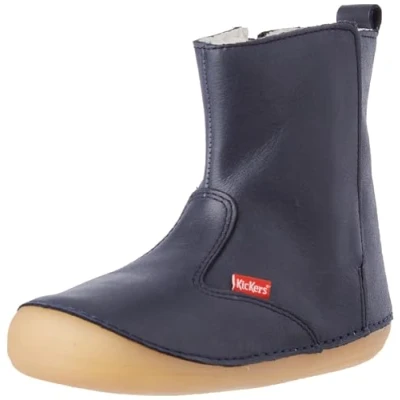 Afbeelding van Kickers Socool CHO Unisex Korte laarzen voor kinderen, Maat: 19, Marine Leer
