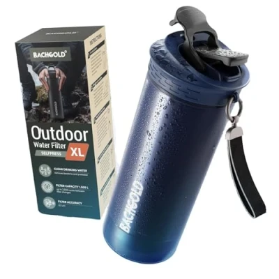 Afbeelding van Bachgold® XL Professional filterfles [1100 ml] met filtercapaciteit van 1500 liter I Verwijdert 99,99% alle bacteriën en filtert virussen, deeltjes zware metalen