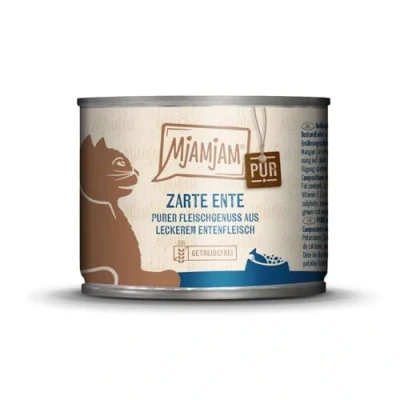 Afbeelding van MjAMjAM Cat Puur Vlees Lekker Blik 6x200g Eend