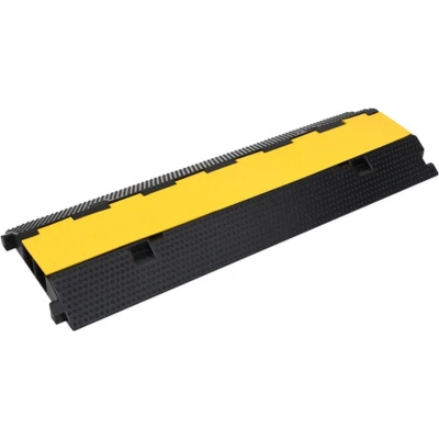 Afbeelding van vidaXL Kabelbeschermer drempel met 2 tunnels 100 cm rubber