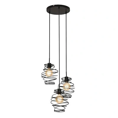 Afbeelding van Briloner Leuchten SWIRL Hanglamp 4 lichts E27 Staal Zwart