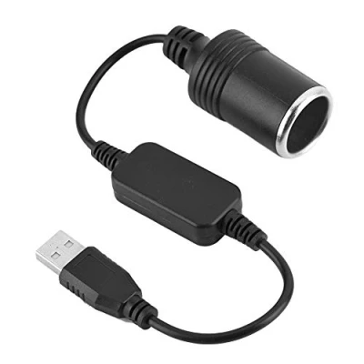 Afbeelding van Cuifati USB poort naar 12 V auto sigarettenaansteker vrouwelijke stekker converter adapter kabel sigaret aansluiting