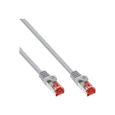 Image de InLine Cordon de raccordement RJ 45 (M) pour 10 m Paire torsadée blindée (SSTP) CAT 6 moulé gris