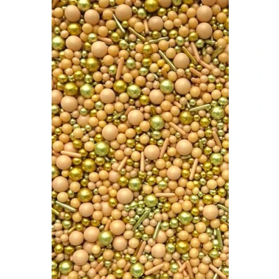 Afbeelding van SD Pearls Mélange de sucres et perles multicolores comestibles pour gâteaux, muffins cupcakes (mélange « doré », 100 g)