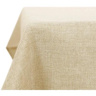 Afbeelding van Deconovo Tafelkleed, rechthoekig, waterafstotend, vlekwerend, linnenlook, decoratief, 140 x 250 cm, beige