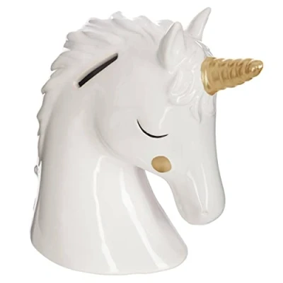 Afbeelding van spaarpot Unicorn, wit