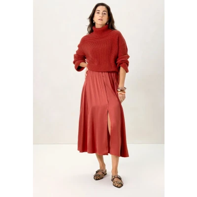 Afbeelding van Sissy Boy Dames Rode Satijnen Maxi Rok (Maat XS, Viscose)