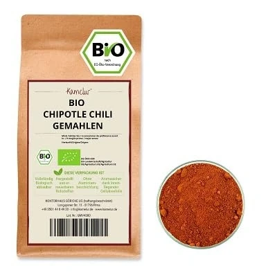 Afbeelding van Kamelur biologische chipotle gemalen chili 500 g Jalapeno chilipoeder van gecontroleerde teelt