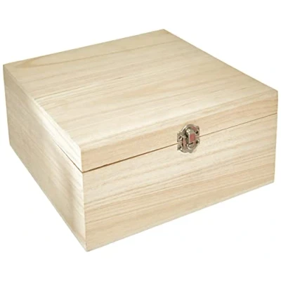 Afbeelding van Zeller Houten kistje met deksel en sluiting 23 x 11 cm (M)