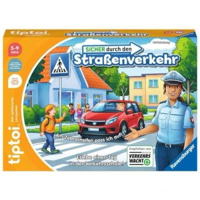 Afbeelding van Ravensburger Tiptoi spel 00173 Veilig in het straatverkeer Leren vanaf 4 jaar, rijkelijk verkeersspel voor jongens en meisjes, 1 spelers: leef een dag de verkeersschool