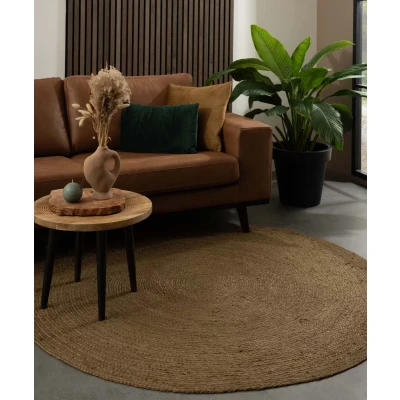 Afbeelding van Rond Jute Vloerkleed Pure Olijfgroen [special Edition] 160 Cm