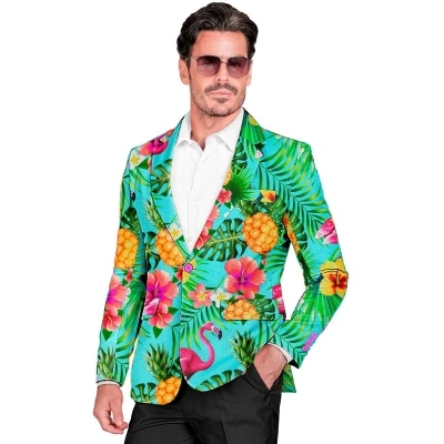 Afbeelding van Widmann Hawaii &amp; Carribean Tropisch Kostuum Festival Tropical Party Colbert Man Blauw XL Carnavalskleding Verkleedkleding