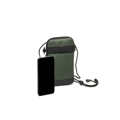 Afbeelding van Manfrotto Street Pouch, smartphonetas, accessoires voor smartphone, telefoonhoes, met schouderriem, smartphone scherm tot 6,8 inch, kleur: groen