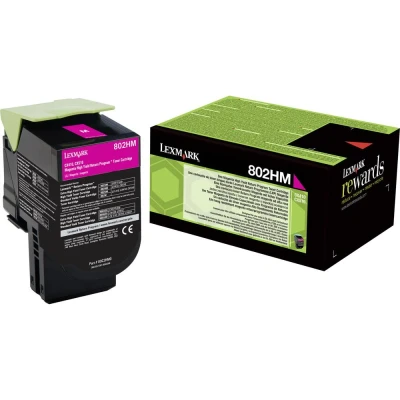 Afbeelding van Lexmark 80C2HM0 (802HM) Toner Magenta Hoge capaciteit