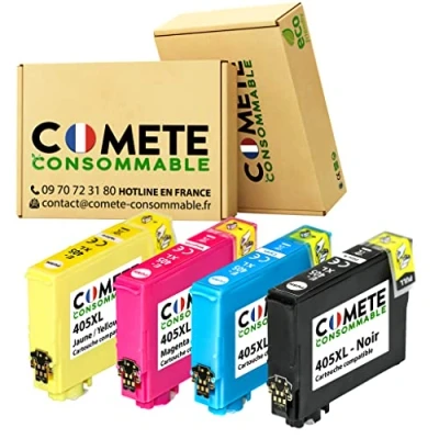 Image de COMETE 405XL 4 Cartouches d&#039;Encre Compatible avec Epson 405 XL Marque française