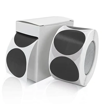 Afbeelding van 500 stuks ronde stickers 38 mm zwart kleine plakpunten kleurcode verwijderbare cirkelstickers weerbestendig met dispenserdoos