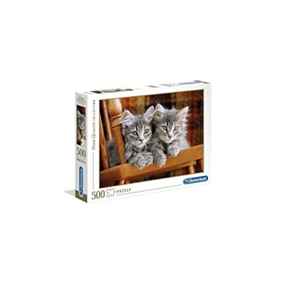 Image de Puzzle Clementoni Chatons gris sur la chaise, 500 pièces