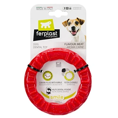 Afbeelding van Ferplast Smile Kauwring, rood S: Ø12x2,4cm Hond