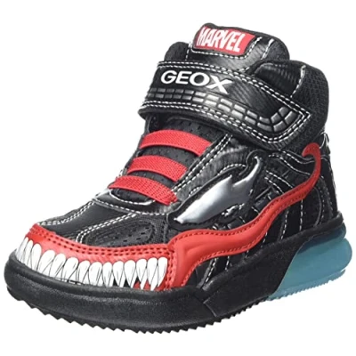 Afbeelding van Geox j269yd veterschoenen jongens zwart c0048 black red 24