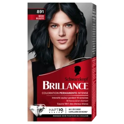 Afbeelding van Schwarzkopf glans intensieve permanente haarkleur diamant dekt 100% van het witte haar kleurfixerend verzorgingsmasker zwart blauw 891