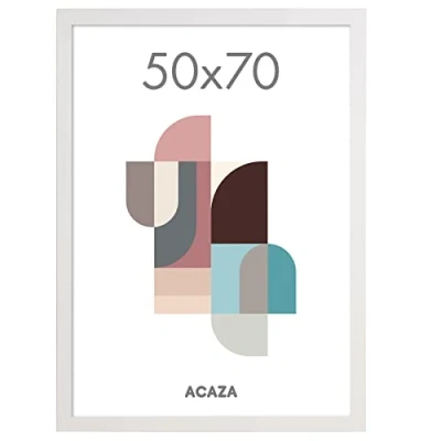 Afbeelding van ACAZA Fotokader Fotolijst van 50x70 cm Wit MDF hout &amp; plexiglas