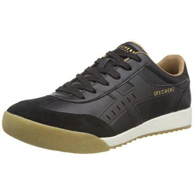 Afbeelding van Skechers 237350 zwarte herensneakers, Zwart Leer Trim