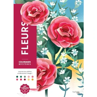 Afbeelding van Coloriages Mystères Fleurs Kleuren op nummer kleurboek voor volwassenen Hachette