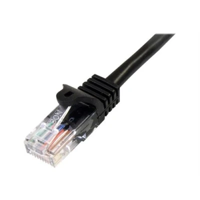 Image de StarTech.com 5m Black Cat5e / Cat 5 Snagless Patch Cable m cordon de raccordement noir