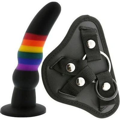 Afbeelding van Dream Toys Strap on met massieve dildo Colourful Love