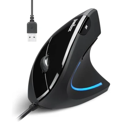 Afbeelding van Perixx Vertikal Perimice 513 Ergonomische muis USB Zwart 6 Toetsen Ergonomisch