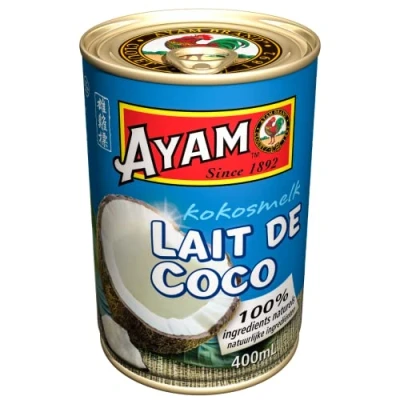 Image de AYAM Lait de Coco 100% Ingrédients Naturels Goût Authentique Haute Qualité Alimentation Saine Végétal Sans Lactose Gluten Conservateurs ni additifs 400ml 1pc