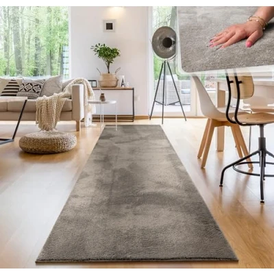 Afbeelding van Paco Home Tapijt voor woonkamer Eenkleurig Wasbaar Zacht kortstondig pooltje 80x300 cm