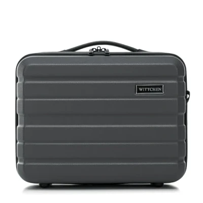 Image de WITTCHEN COMODO Line Valise cosmétique Bagages Trousse de Toilette Vanity Case Voyage Femme Rigide Portable en ABS Bandoulière amovible Taille XS Gris foncé
