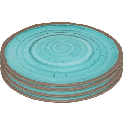 Afbeelding van Bo Camp Dinerbord Halo 100% Melamine 2 Stuks Aqua