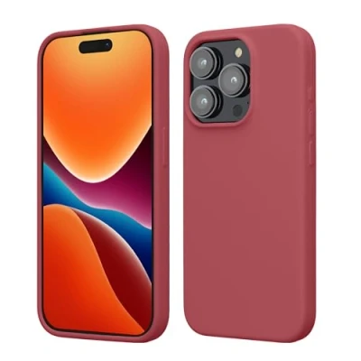 Afbeelding van kwmobile Case voor iPhone 15 Pro Slank TPU Hoesje met Zachte Afwerking In donkerroze