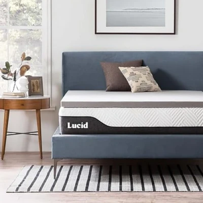 Afbeelding van LUCID matrastopper van 5 cm bamboehoutskool traagschuim 135 x 190