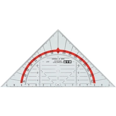 Afbeelding van M+R geodriehoek, 16 cm geodriehoek
