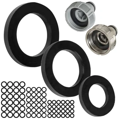 Afbeelding van 75 stuks vervangende platte afdichtingen voor tuininsteeksystemen G 1/2&quot; 3/4&quot; 1&quot; compatibel met Gardena 21, 26,5, 33,3 mm, diameter 19 x 11, 24 16, 30 20 rubber, afdichting