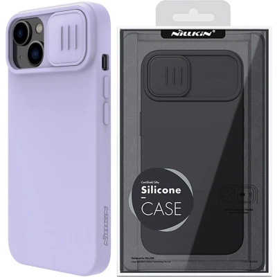 Afbeelding van Nillkin CamShield Silky Silicone Case iPhone 14 Plus Hoesje met Camerabeschermer Paars