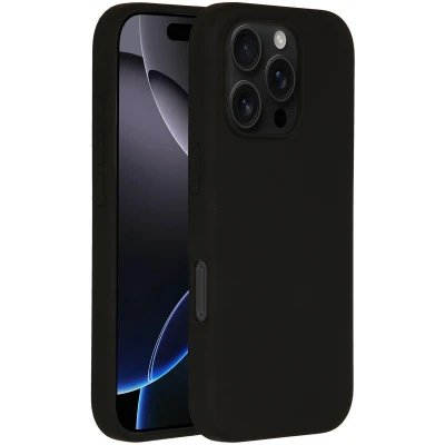 Afbeelding van Accezz Hoesje Geschikt voor iPhone 16 Pro Siliconen Liquid Silicone Backcover MagSafe Zwart