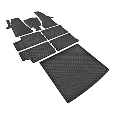 Afbeelding van Z4L Rubberen automatten set voor VW T6.1 Transporter/Caravelle 8/9 zitplaatsen (L2)