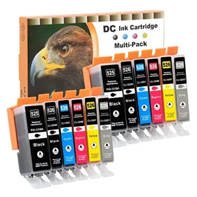 Afbeelding van D&amp;C 12 x inktpatronen compatibel met Canon PGI 525 CLI 526 voor Pixma IP4840 IP4850 IP4900 MG5140 MG5150 MG5240 MG6100 MG6150 MG6200 IP4950 IX6550 MG53000 MG5340 MG5350 MG6250MG8250