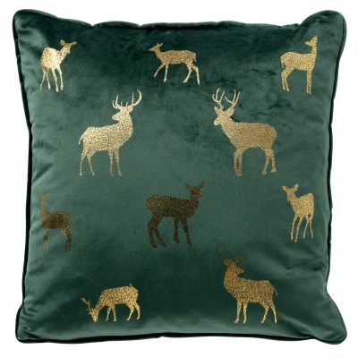 Afbeelding van DEER Sierkussen 45x45 cm velvet kerst Mountian View donkergroen