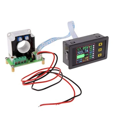 Afbeelding van DollaTek Ampèremeter DC, Multimeter DC Digitaal 0 90 V 100 A Voltmeter Stroomsterkte Watt Capaciteit Tijdmeter Batterijtester Monitor met LCD scherm Sensor Hall 12V 24V 30V 48V 60V 80V