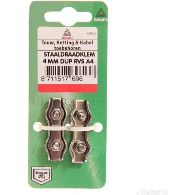 Afbeelding van Staaldr.klem 4mm dup rvs 2st Deltafix