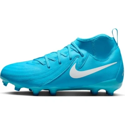 Afbeelding van Nike Performance JR Phantom LUNA II ACAD FG/MG Unisex Voetbalschoenen met kunststof noppen voor kinderen, Maat: 33, Blue fury/white