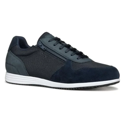 Afbeelding van Geox Basket Sneakers laag, Heren, Maat: 45, Navy Leer