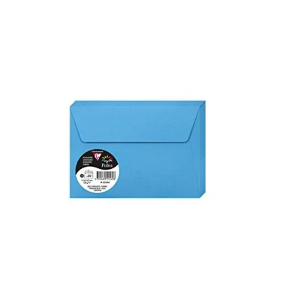 Afbeelding van Clairefontaine 5556C, verpakking met 20 zelfklevende enveloppen, formaat C6, 11,4 x 16,2 cm, 120 g/m², kleur: turquoise, uitnodiging voor evenementen en correspondentie, Pollen serie, glad papier van