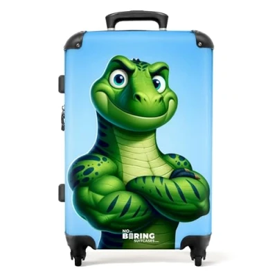 Afbeelding van NoBoringSuitcases.com® Kinderkoffer jongen Dino trolley kind 20 kg bagage