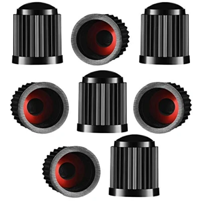 Afbeelding van 8 stuks bandventieldoppen, kunststof autobandstam, stofhoezen met afdichting voor SUV, motorfiets, vrachtwagens, fiets, zwart